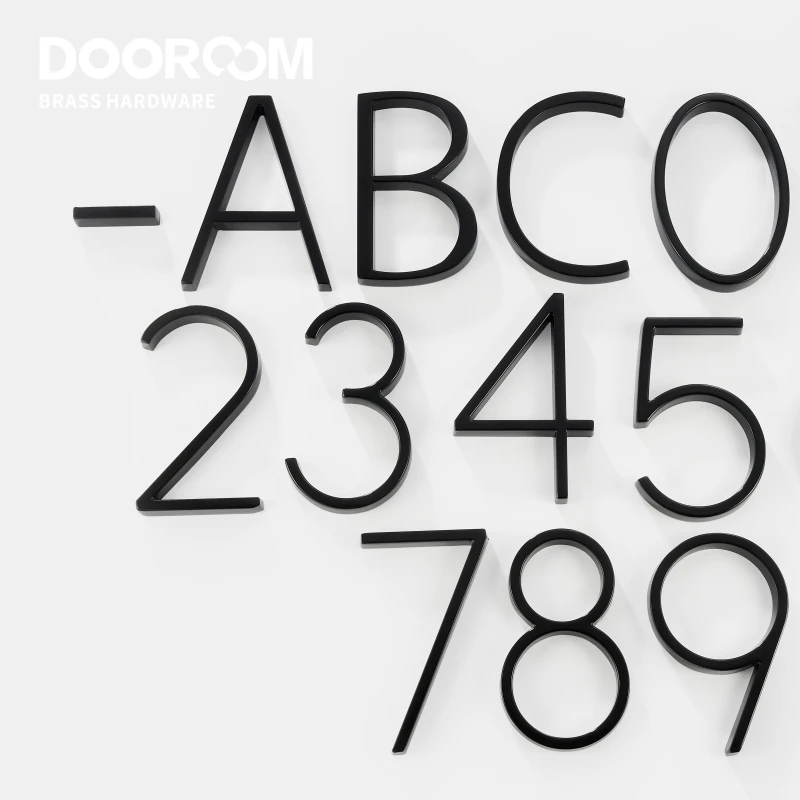 House Number Signs Dooroom Zinc Alloy Digits 0-9 Letters A B C Company Names Door Plate House Number Room Number Hotel Floor Villa Signboard