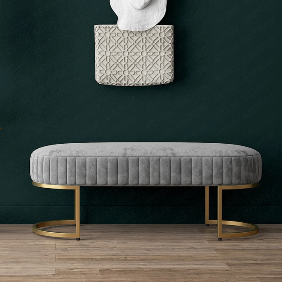 

Роскошный стул для обуви, скамейка для дома, платье для двери, отеля, бара, кафе, магазина, длинный стул для дивана, меховой бархатный мягкий стул для туалетного столика