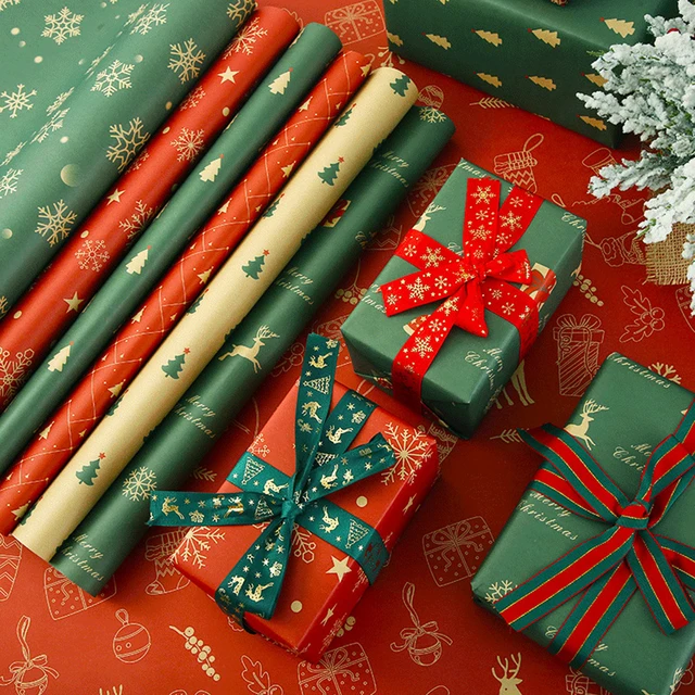 Wrapping Paper Roll Christmas Kraft Paper  Christmas Wrapping Paper  Clearance - Craft Paper - Aliexpress