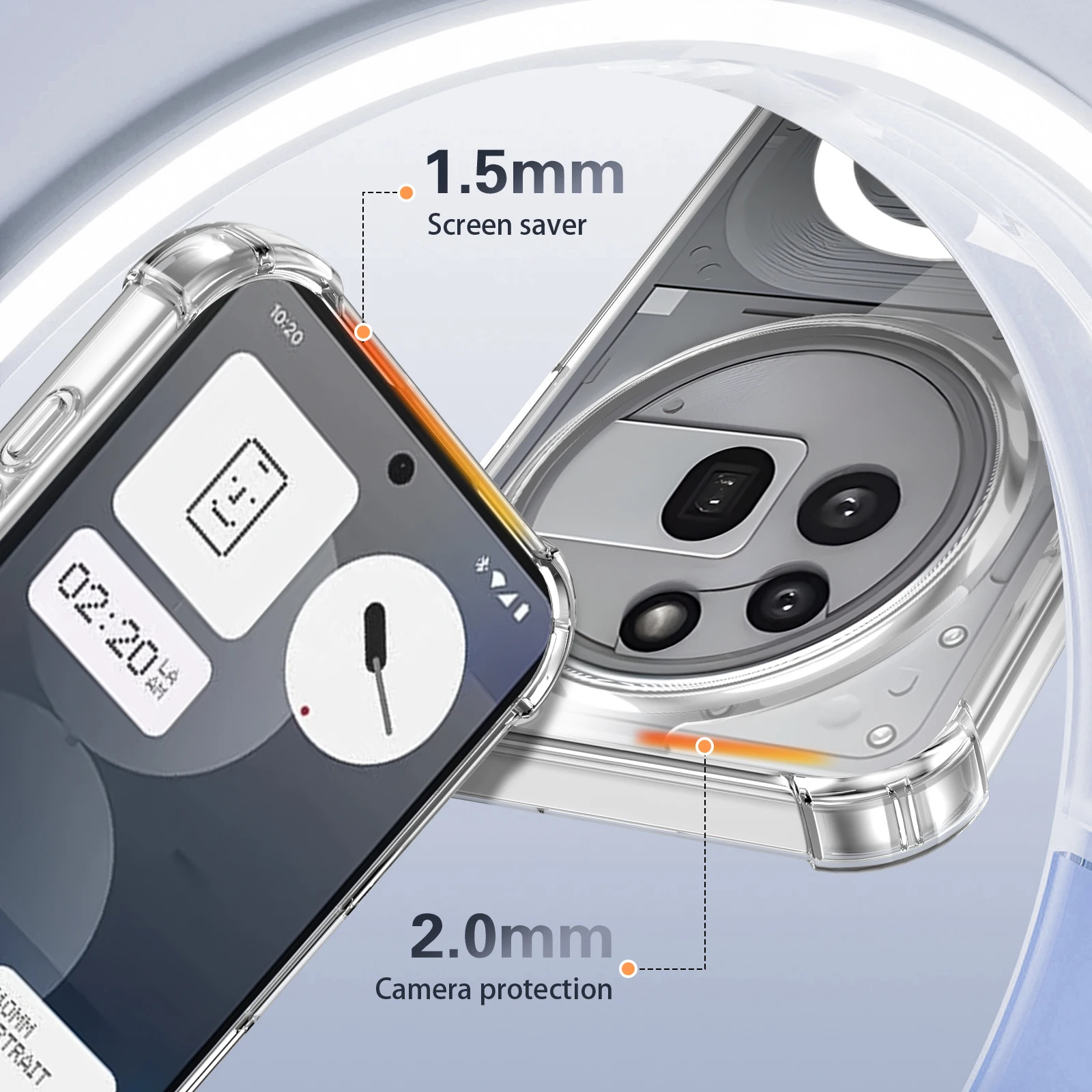 Shockproof Magnetic Wireless Charging Silicone Transparent Phone Case