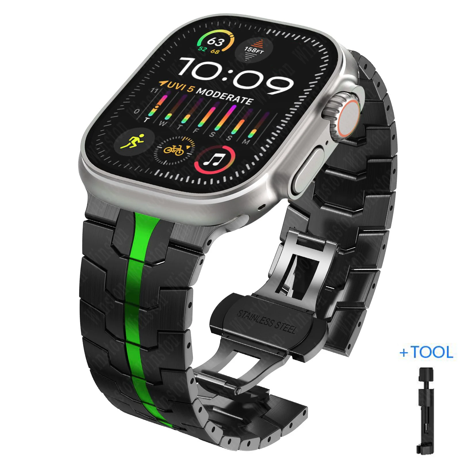 Luxury Titanium Stainless Steel Watch Strap - Premium Metal Bracelet