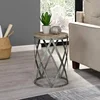 Farmhouse Cottage Galvanized Table, Weathered Brown, 13.5 x 13.5 x 20 1