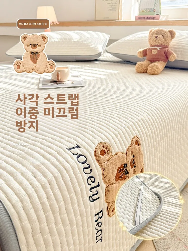 클래스 A 주름 이중 레이어 침대 매트리스 얇은 모델 침구 패드 미끄럼 방지 퀼트 패드 학생 기숙사 보호 패드 침구