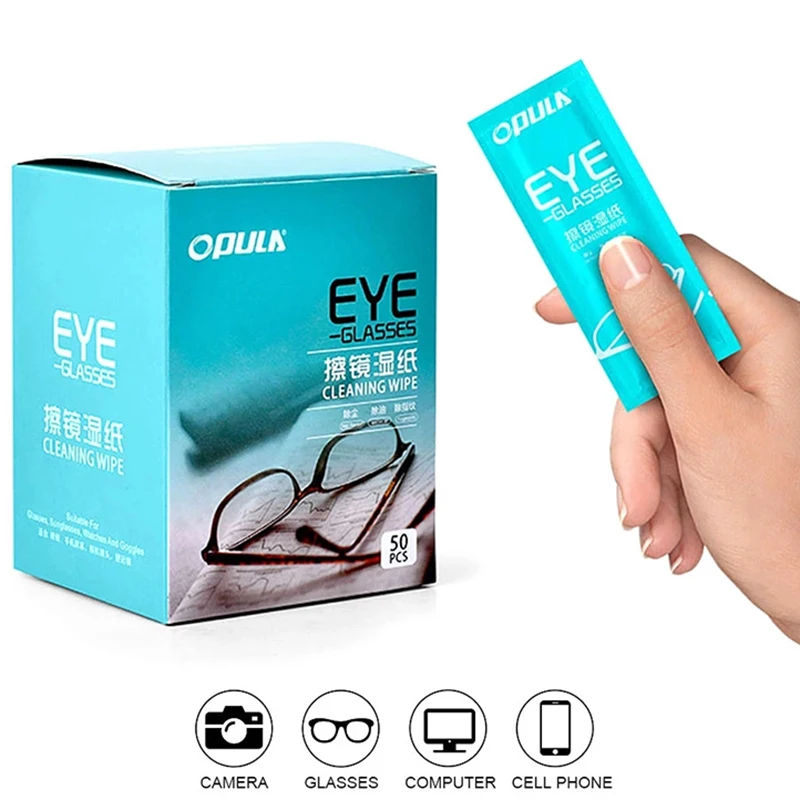 

Eyeglasses Wipes Dust Remove Cleaning Wet Towels Papers for Spectacles Lenses Camera Phone Screen Cleaning Wipes