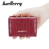 Baellerry New Short Women Wallet Coin Pocket Crocodile Pattern Female Purse Photo Holder Wallet For Girls Hasp Card Holder 5