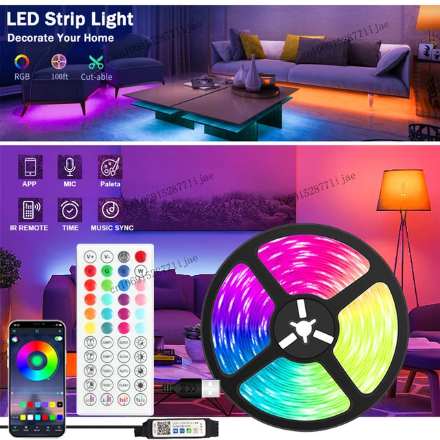 LED Strip for Room Decoration TV Backlight Bluetooth Remote LED 1m ...