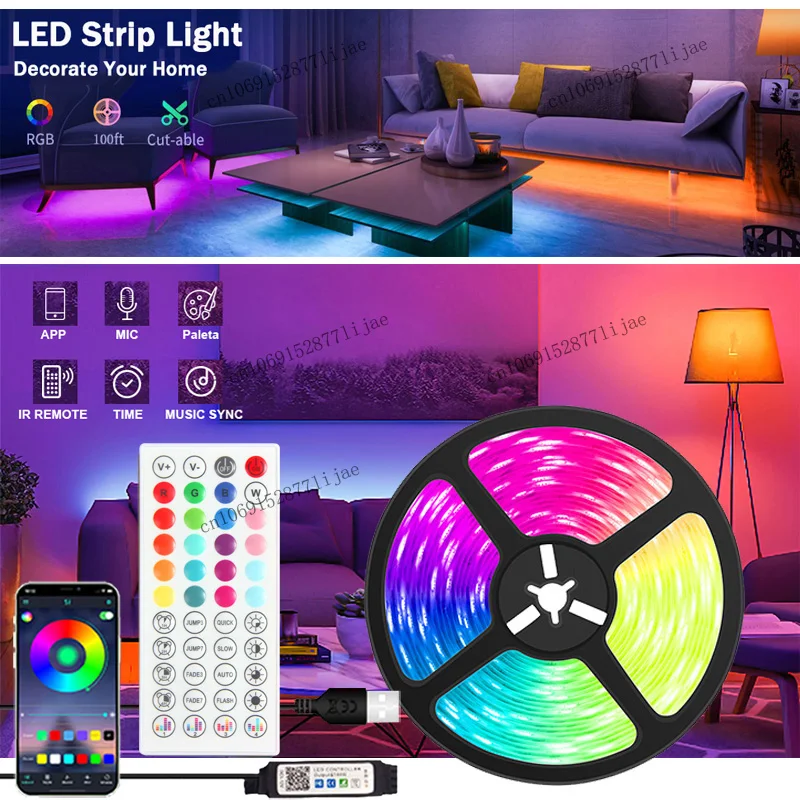 LED Strip for Room Decoration TV Backlight Bluetooth Remote LED ...