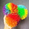 6cm/9cm/1set Stress Relief Colorful Bouncy Stress Balls Rainbow Fidget Sensory Ball Monkey Stringy Balls Baby Stretchy Ball 3