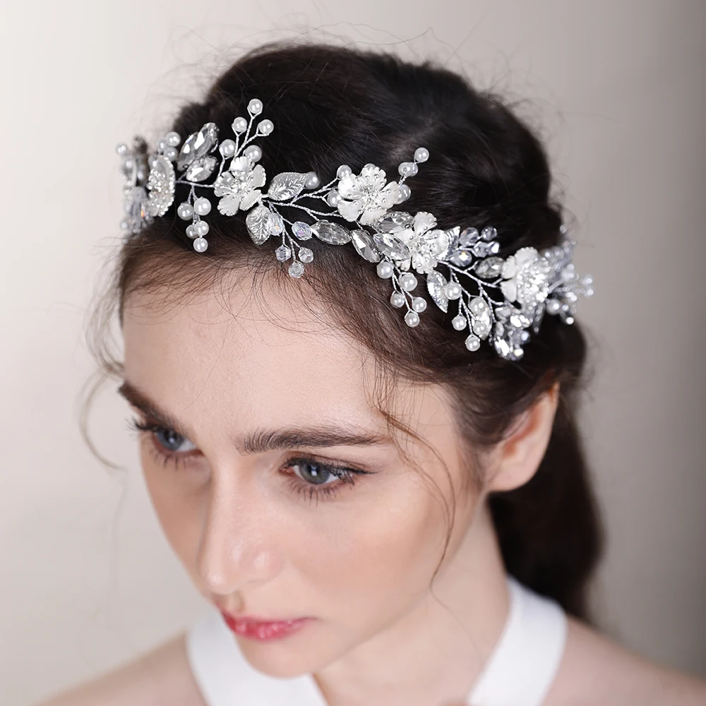 Pearl Bridal Hair Accessories Dresses Special Events Flower Headbands Bridesmaids Gifts Trendy Wedding Hair Jewelry