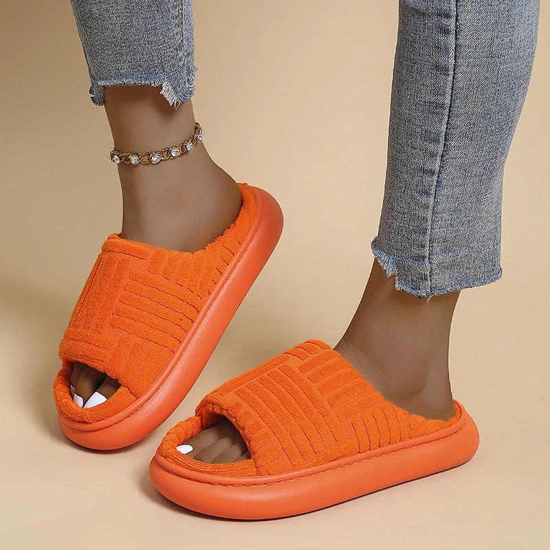 Tot stand brengen of Rijden Luxe Merk Peep Toe Slippers Groen Corduroy Slides Voor Vrouwen Platte  Schoenen Outdoor Flip Flop Platform Zapatillas De Mujer - Women's Slippers  - AliExpress