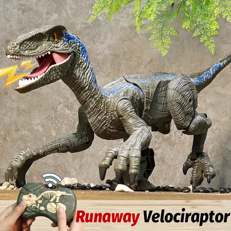 2.4G RC Dinosaur Raptor Jurassic world Remote Control Velociraptor Toy  Electric Walking dragon Toys For Children Christmas Gifts