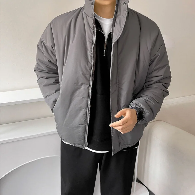High Quality Standing Collar Cotton Jacket for Men's Winter Thick Cotton Jacket Korean Version Loose Casual Warm Cotton Jacket
