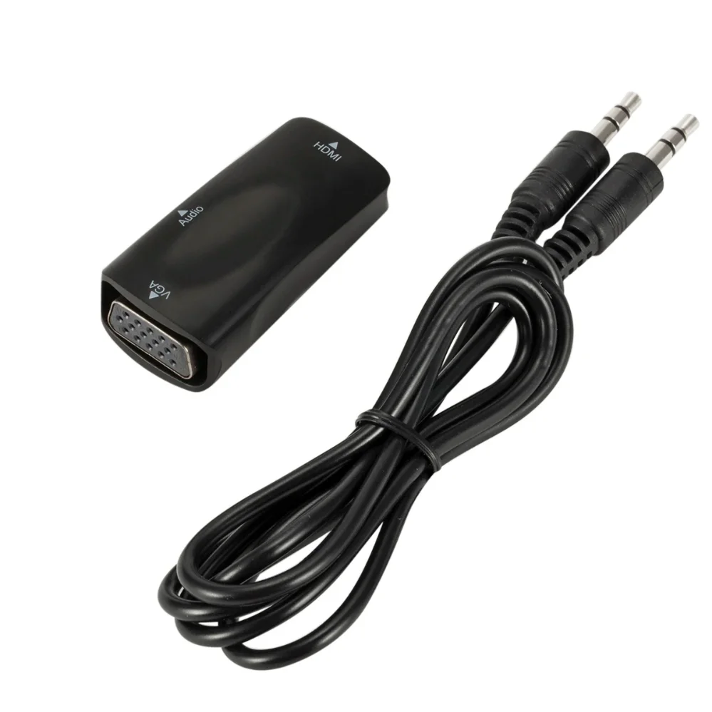 HDMI to VGA Adapter With 3.5Mm Jack Audio Cable HD 1080P HDMI Male To HDMI-compa