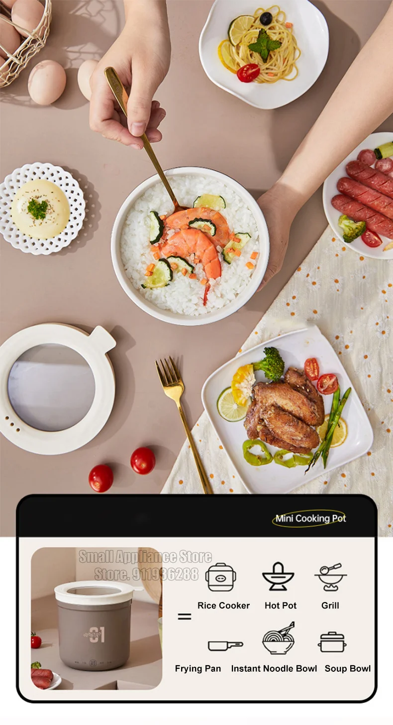 Description Picture 6 of itemElectric Hot Pot Cooker Multicooker Hotpot Stew Heating Eggs Soup Pan Noodles Steamer Rice Cookers Cooking Pot