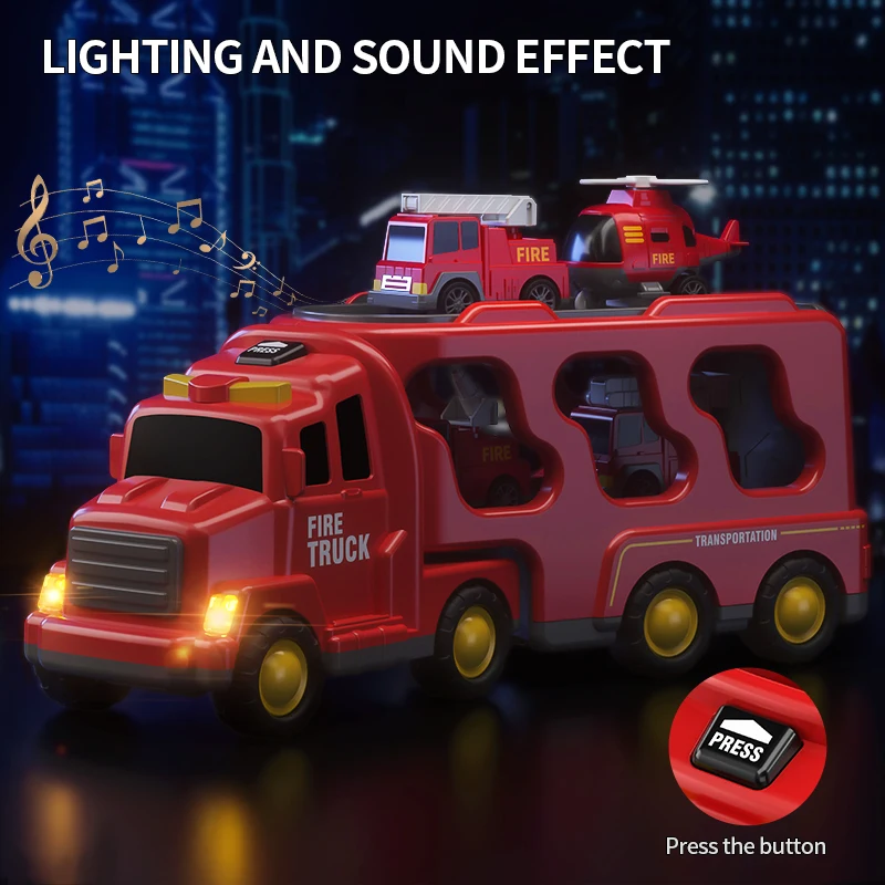 Diecast Carrier Truck Toys Cars Engineering Vehicles Excavator Bulldozer Truck Model Sets Educational Toys For Toddler Kids Gift 3