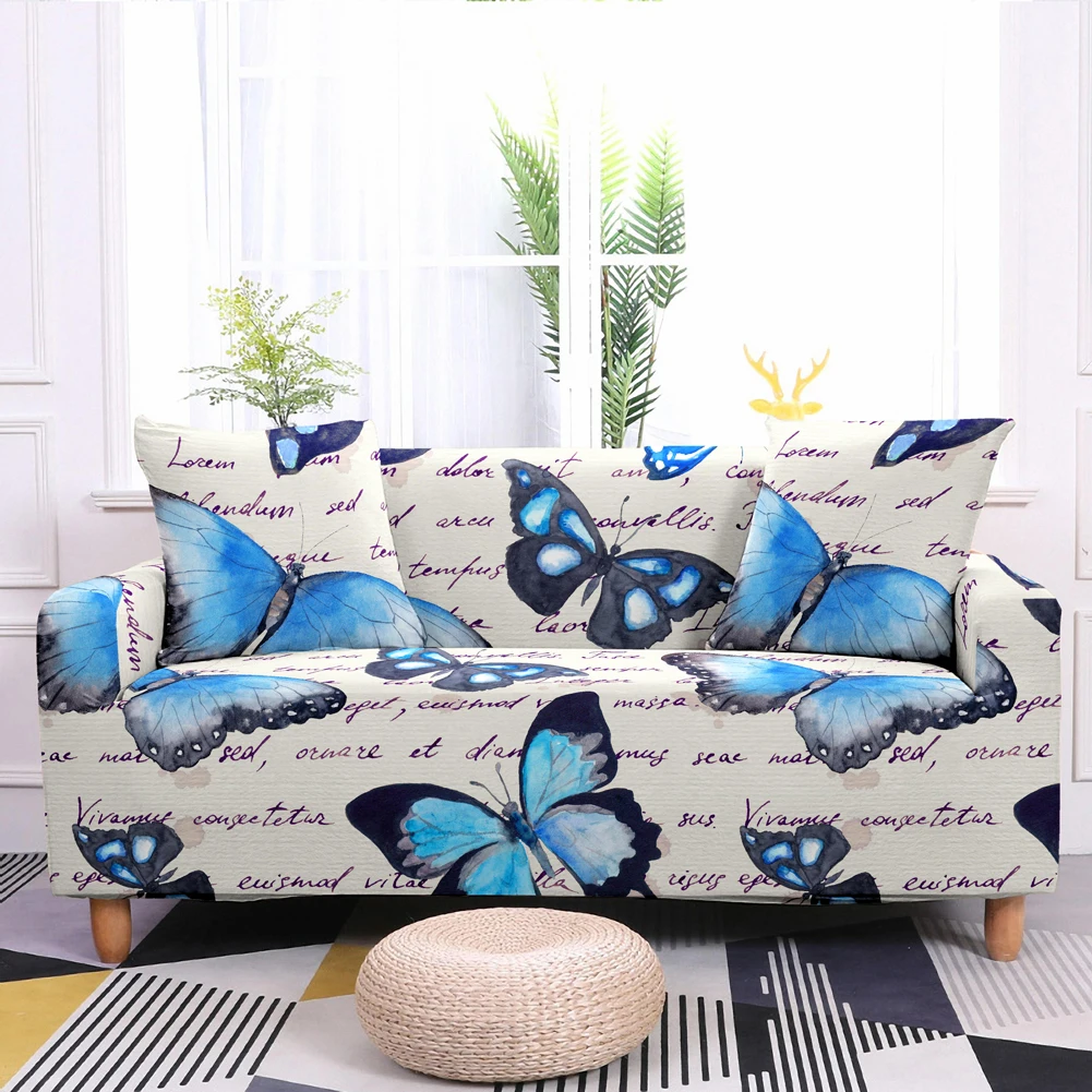 Living Room Stretch Sofa Cover Butterfly Print Stretch Sofa Cover Home