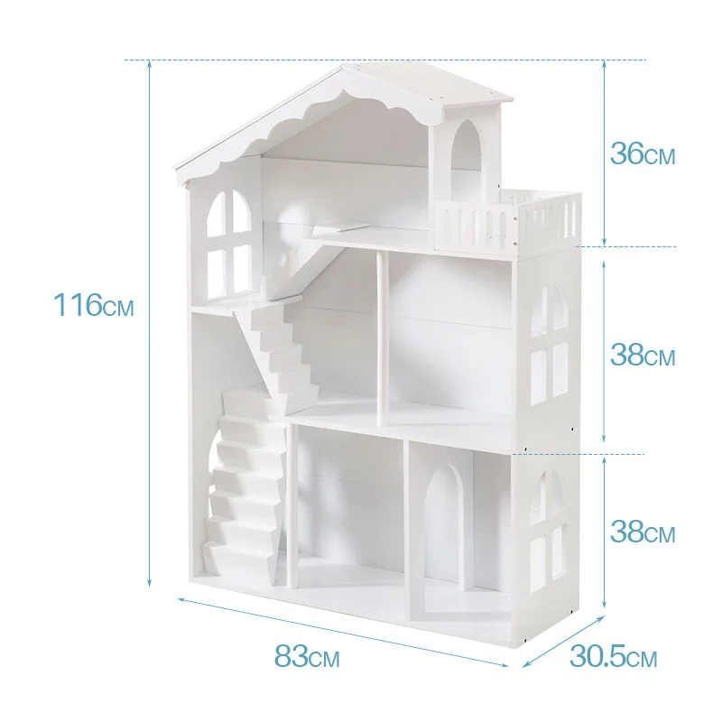 Children's doll solid color staircase combination bookshelf toy house wooden storage cabinet rack floor type multi-layer wooden
