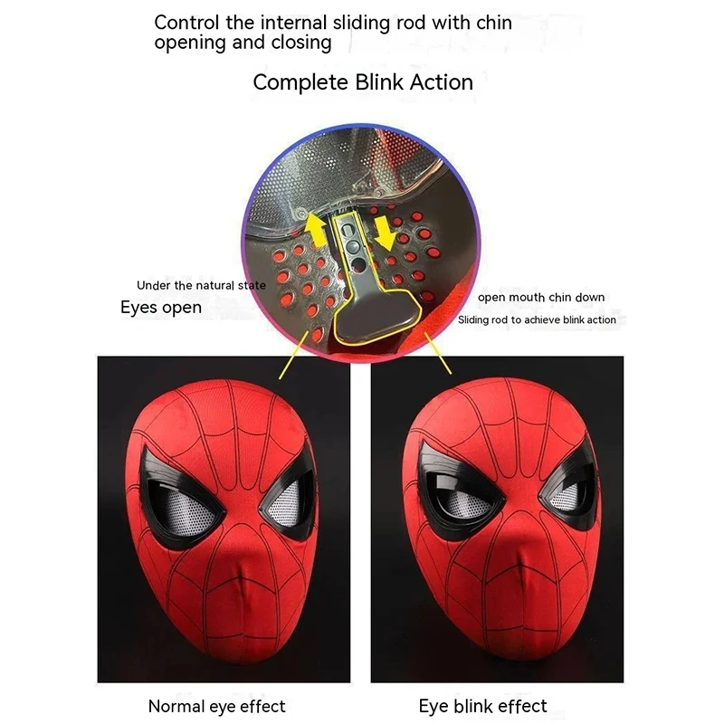 Spider Man Miles Masks Can Blink Cosplay Headgear Moving Eyes Model Party Props Elastic Toys Adults Kids Halloween ChristmasGift