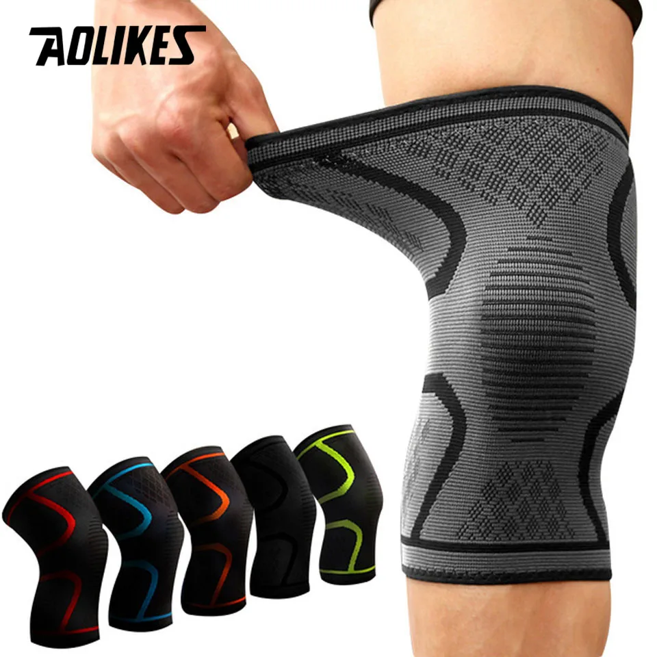 

1pc Knee Compression Sleeve Elbow Pads Cycling Aolikes Knee Support Fitness Knee Pad Knee Brace Running Elastic Nylon Sport