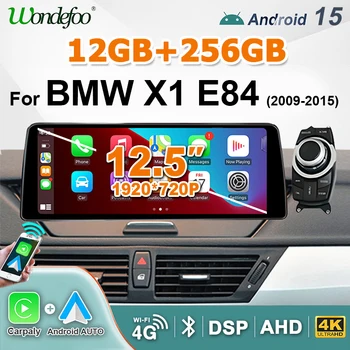 Radio para Auto con Carplay Inalámbrico y Android 15, Pantalla Multimedia de 1920*720P, Estéreo para BMW X1 E84 2009-2015 CIC iDrive, Navegación GPS 1