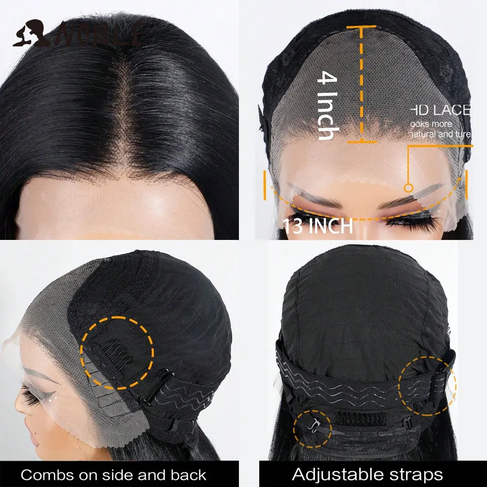 Noble Synthetic Lace Front Wigs For Women 38 inch Straight Layered Wigs 13X4 Lace Frontal Free Part Wig Cosplay Lace Front Wig