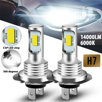 2Pcs, H7, H4 Led Car Fog Light Bulbs H1, H8, H9, H11, 9005, 9006 Super Bright CSP LED Headlight DRL Lamp Kit High Low Beam 6000K, 12V