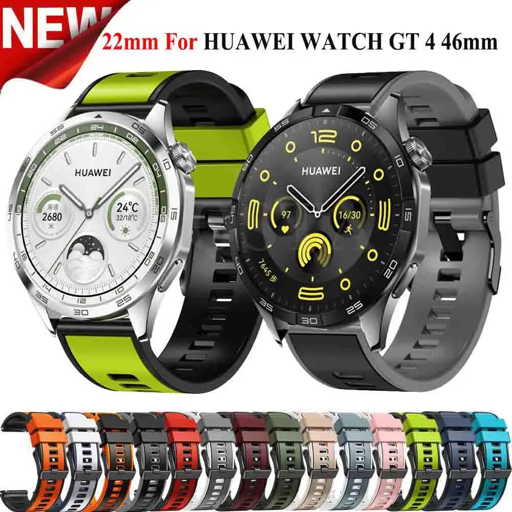 

Ремешок силиконовый для Huawei Watch GT 4 GT4 46 мм, сменный Браслет для наручных часов GT2 Pro GT3 Pro 46 мм GT3 SE, 22 мм