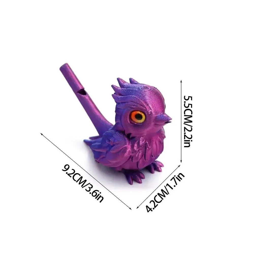 Sifflet oiseau portable imprimé 3D à gradient d'eau - Flûte décorative pour bureau ou cadeau original