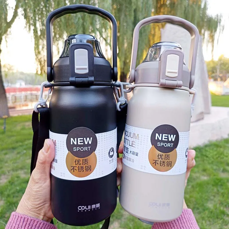 1.2L Tumbler Thermo Bottle Large Capacity With Straw Stainless Steel Thermal  Water Bottle Cold and Hot Thermos Cup Vacuum Flask - AliExpress