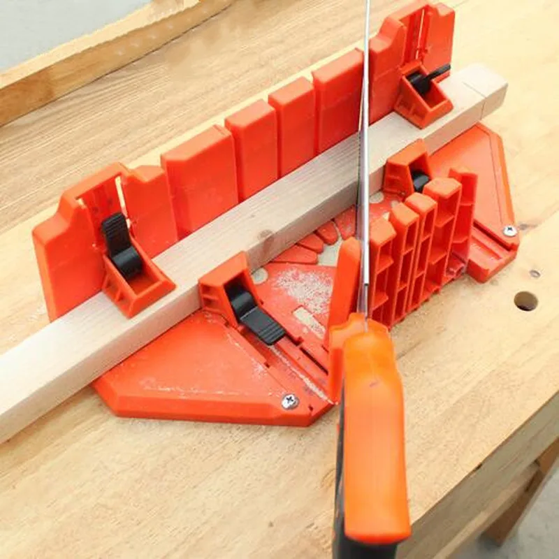 Woodworking Clamping Mitre Box Diagonal Saw Cabinet 45 90 Degree Saw Box Angle Saw Oblique Cutting Groove Sawing Guide Slot 2