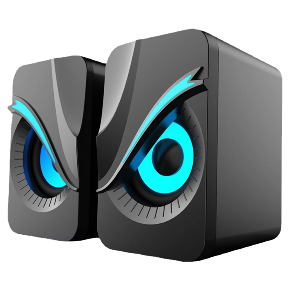 RGB 조명이 있는 USB 유선 스피커 컴퓨터 스피커 유선 볼륨 조절 기능이 있는 휴대용 미니 스피커 가정용 책상용