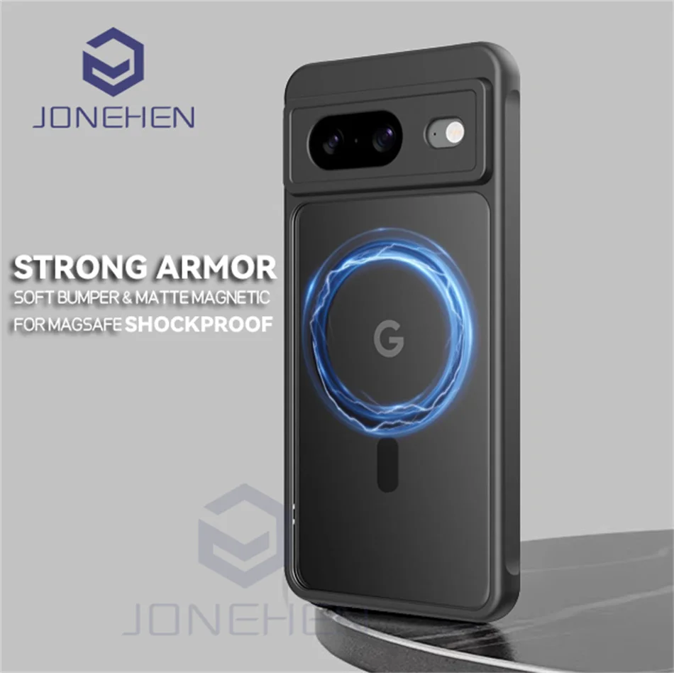 

Магнитный матовый Прозрачный бампер из поликарбоната и ТПУ Для Magsafe чехол для Google Pixel 8 9 Pro Pixel8 9Pro, матовая задняя крышка с беспроводной зарядкой