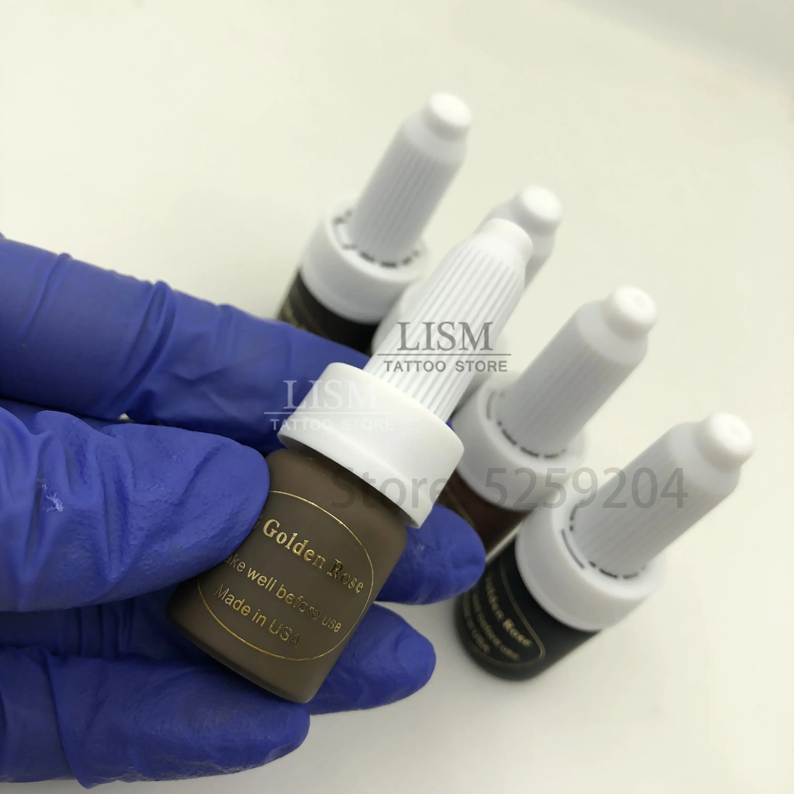 5Ml/bottle Golden Rose Micro Pigment Permanent Makeup Tattoo Ink Microblading Eyebrows Lips Tattoo Lipstick Pigment Ink Set