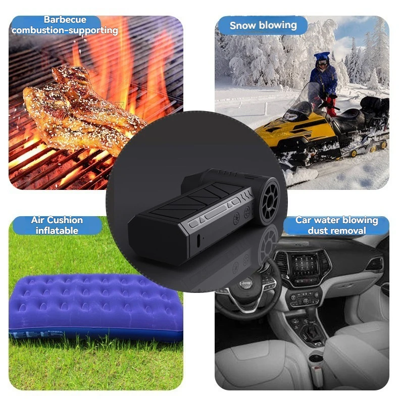 LED Turbo Jet Fan Powerful Turbo Violent Fan Blower LED High Speed Handheld Duct 130000RPM Air Duster Blower For PC Cleaning