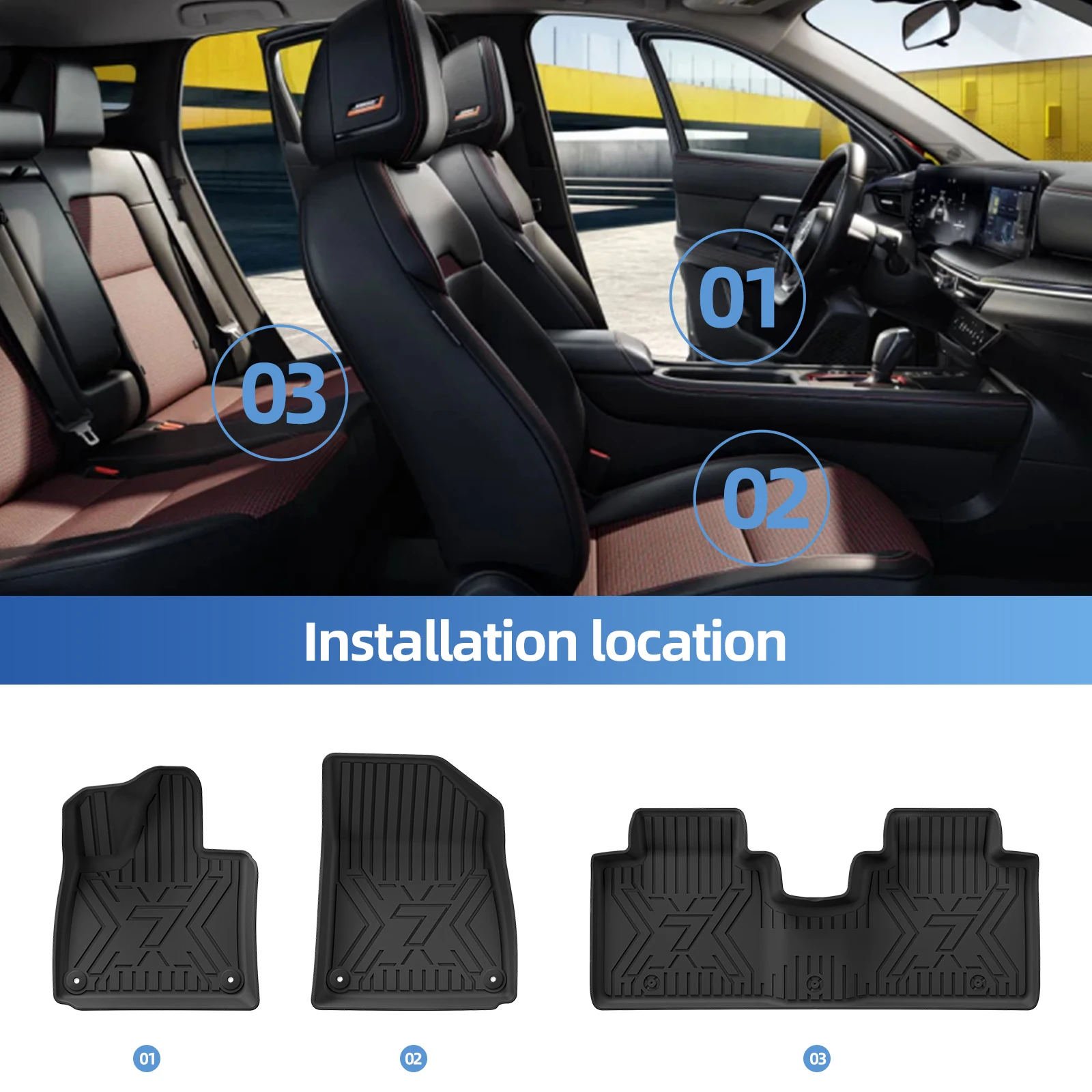 Zeekr 7X TPE Floor Mats & Cargo Liner Set (All-Weather) view 2