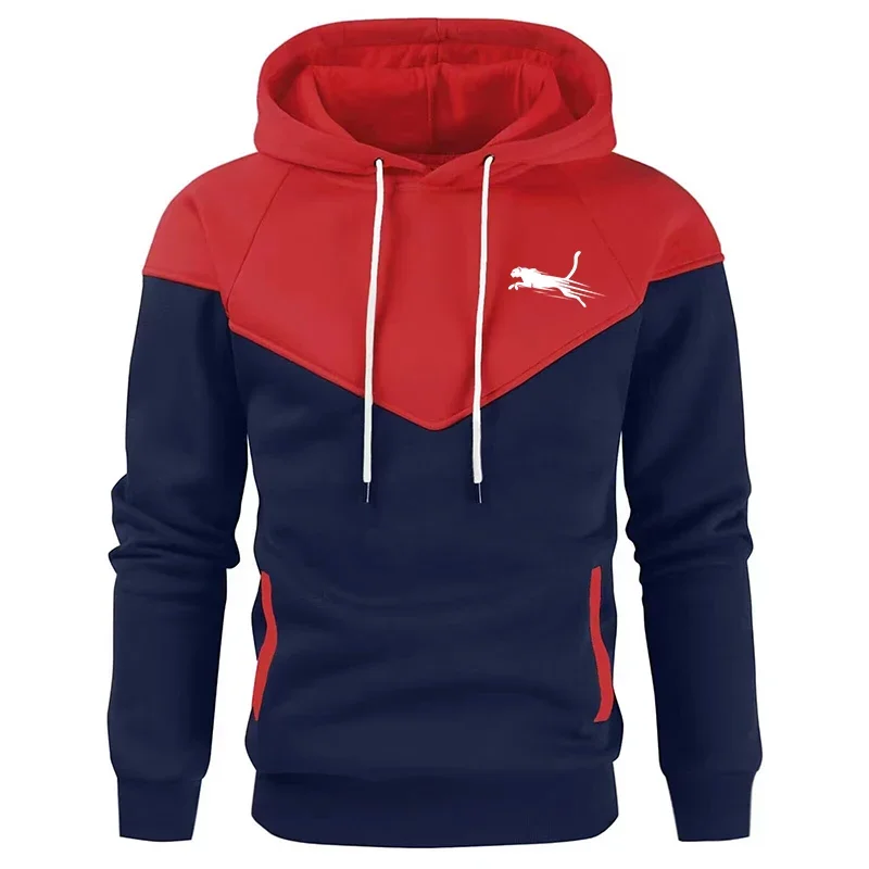 thumbnail image 1 of Sudaderas con capucha estampadas para hombre, ropa deportiva para exteriores, Sudadera con capucha de pesca de moda, top a juego de dos colores, simplicidad callejera, Otoño e Invierno, 1 of 5