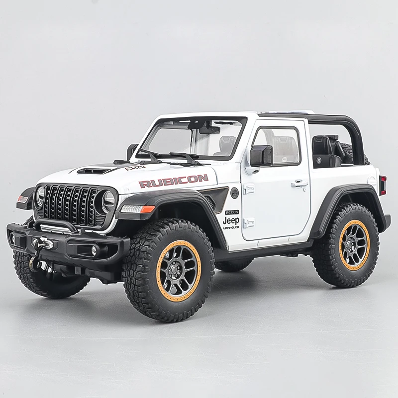 1:18 Jeep Wrangler Rubicon Off Road SUV Alloy Diecast Model Car Boy’s High Simulation Miniatures Holiday Present & Home Trendy