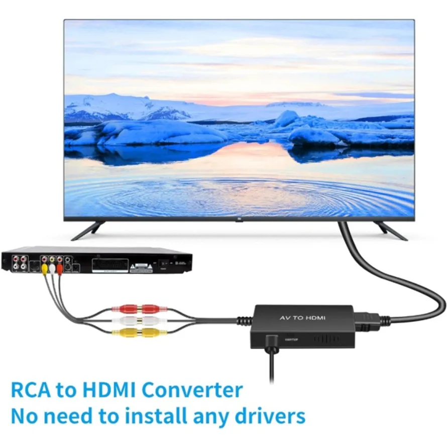 High-Definition RCA to HDMI Converter Cable Adapter