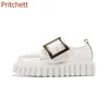 Round Toe Thick Sole Women Shoes Flat Sole Square Diamond Blingbling Shallow Solid Fashion Casual Comfortable Party Women Shoes 2