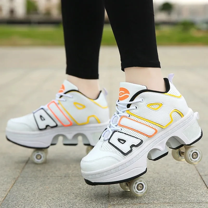Deformation Roller Skates Parkour Sports Sneakers Unisex Roller