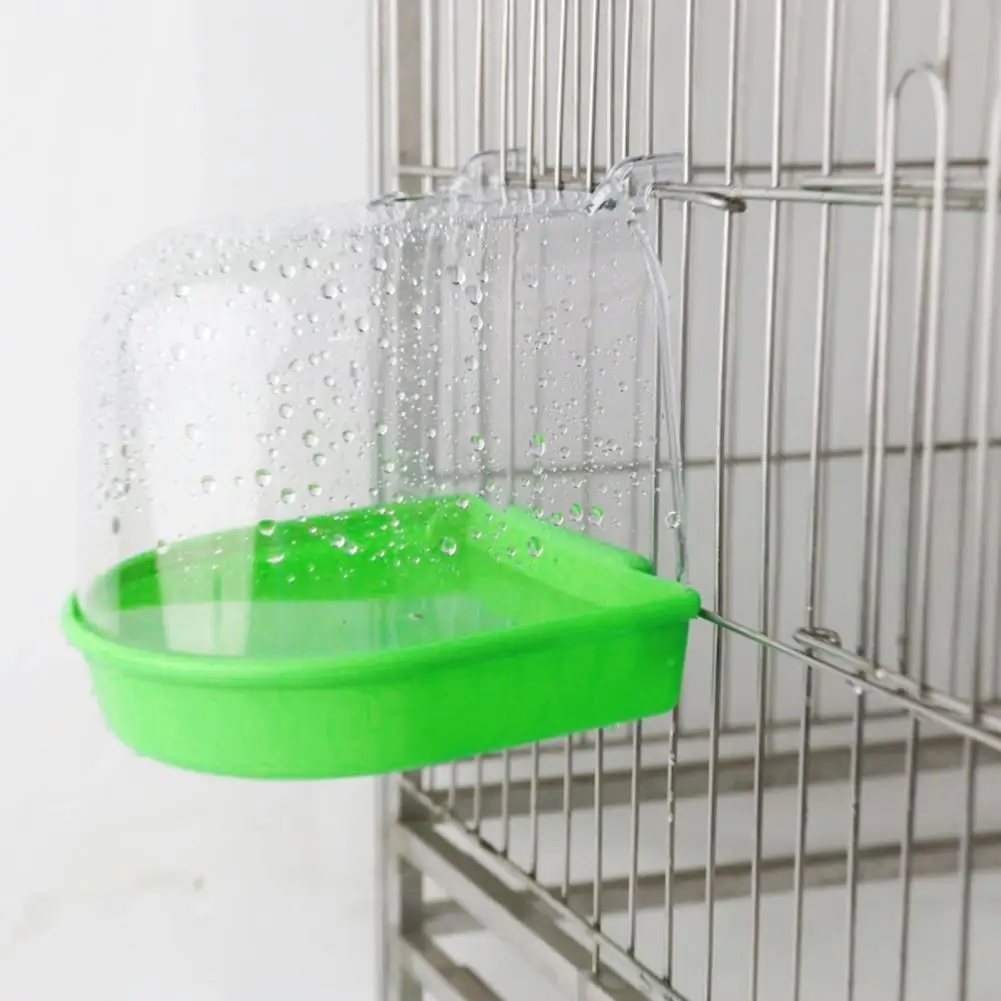 Easy to Clean Bird Bath Tub Transparent Bird Bath Cage for Small Birds Parrot Canary Budgies Easy to Clean Covered Bath for Pets images - 6