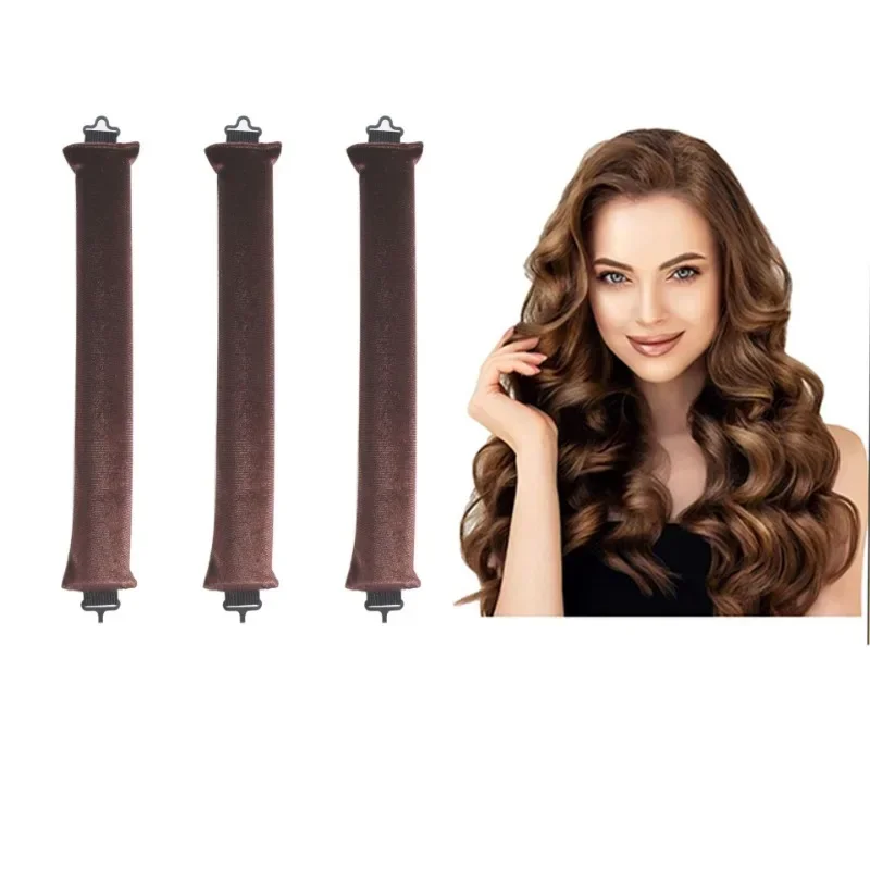 Hair Curling Tools Heatless Curling Rod Headband Lazy Hair Curlers No Heat Hair Rollers Curls Sleeping Soft Flexi Rods with Hook Styling Tools