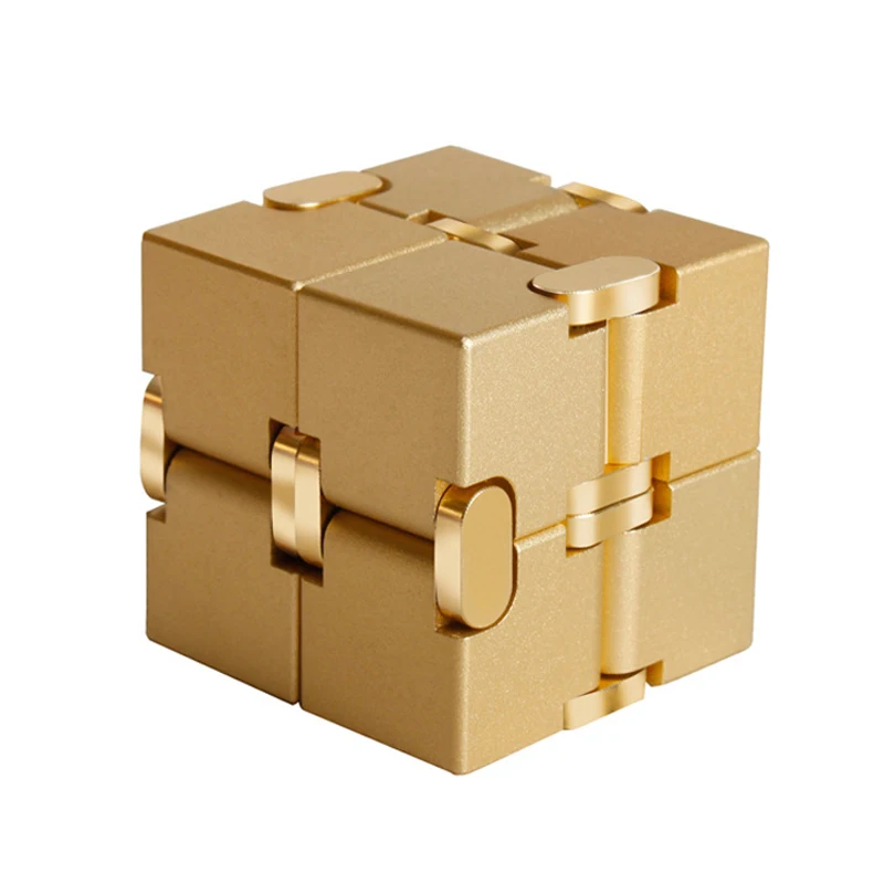 Infinity Cube Aluminum Alloy Sturdy Heavy Finger Flip Metal Fidget Toys Adults And Kids Anxiety Stress Relief ADHD ADD Gadgets