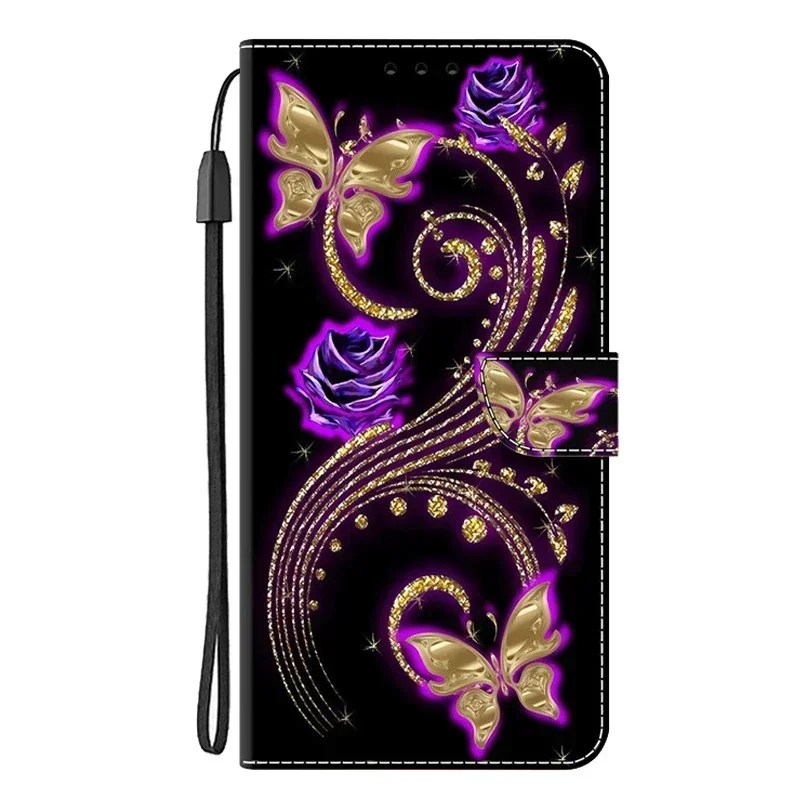 Elegant Leather Flip Wallet Phone Case with Magnetic Stand - Cute Design