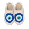 AD Best Selling Blue Evil Eyes Fashion Pattern Retro Nice Cute Soft Warm Winter Slippers For Unisex 1