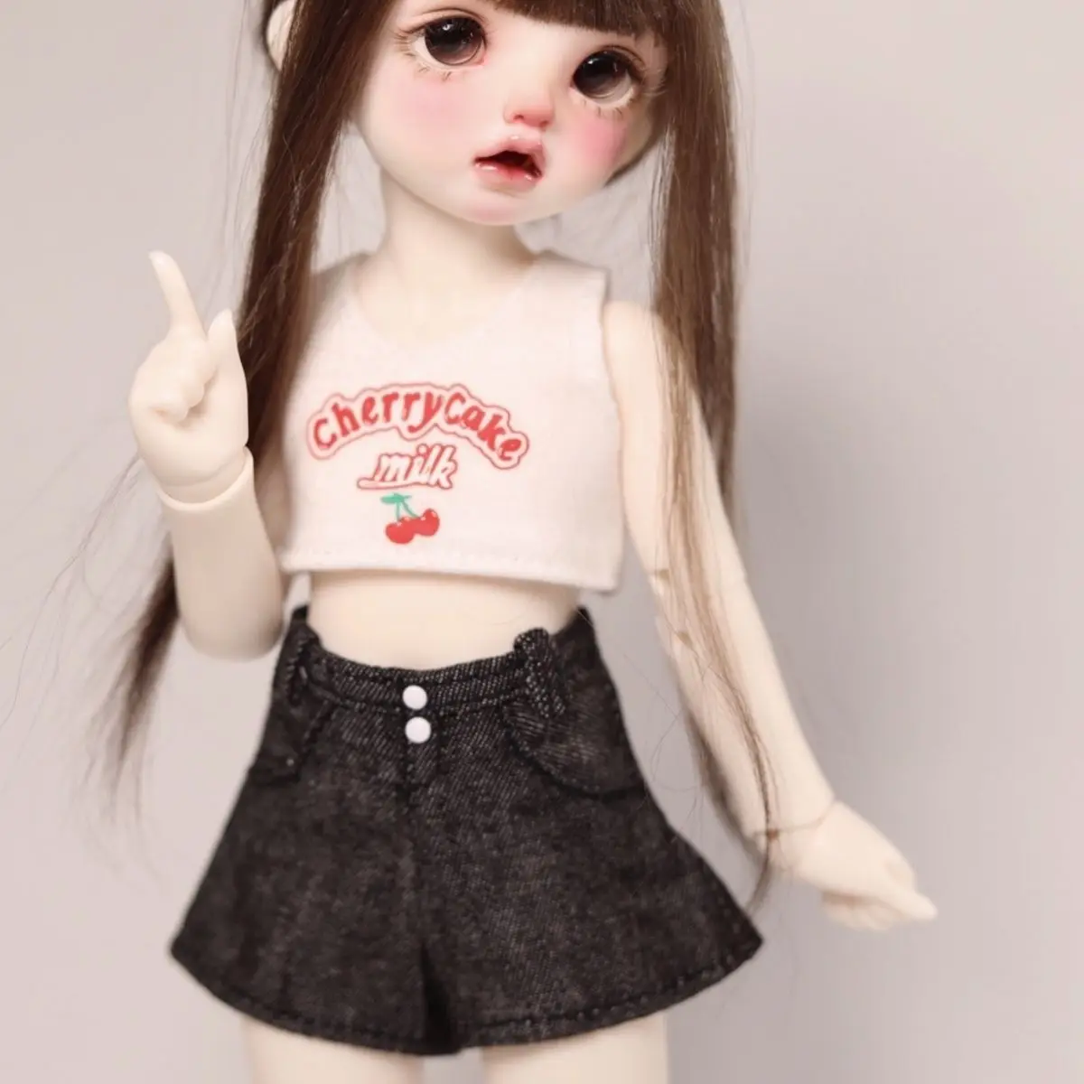 BJD 인형 조끼 플리츠 스커트, 1/3 1/4 1/6 인형 액세서리, 어린이 장난감 전용 옷, 귀여운 옷, 60cm