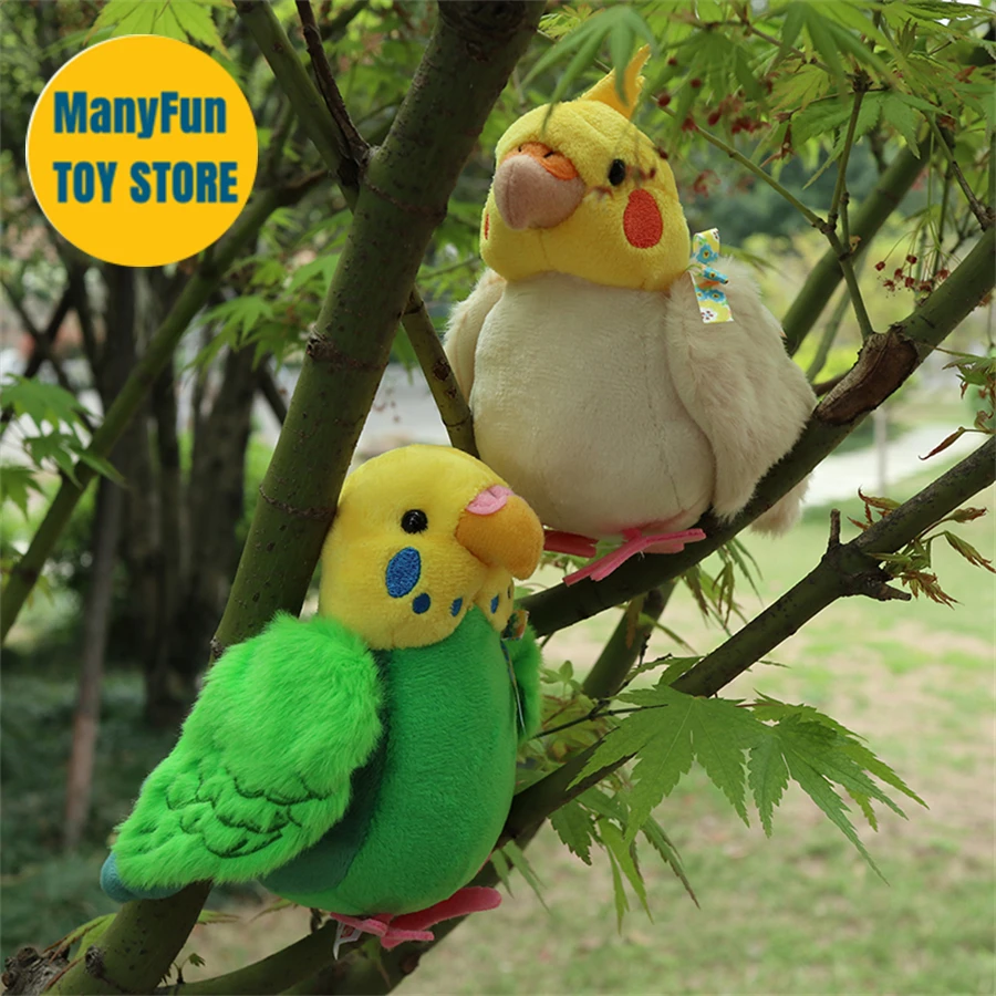 Budgerigar Cockatiel Parrot High Fidelity Anime Cute Plushie Budgie Bird Plush Toys Lifelike Animals Simulation Stuffed Doll Kid 4