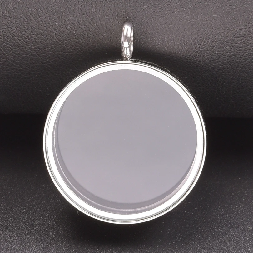 10PCS thickness 10mm Glass Medallions floating charms for living lockets Rust-proof Stainless Steel Pendants Craft Photo Jewelry
