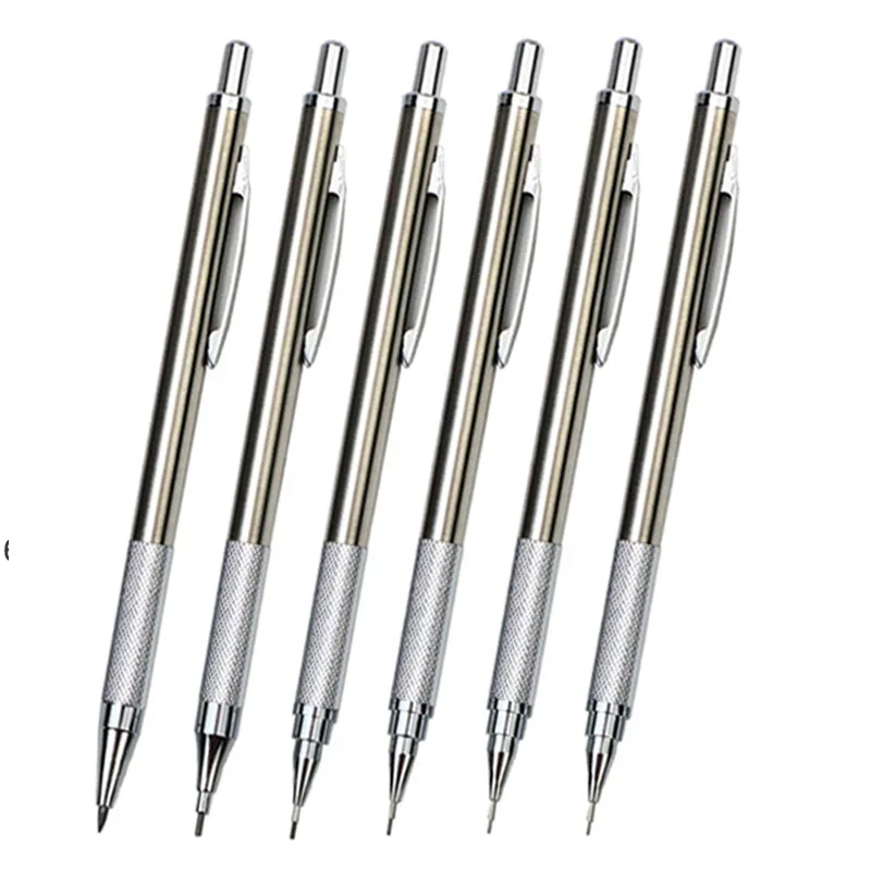 Metal Mechanical Pencil Set 0.3 0.5 0.7 0.9 1.3 2.0mm Lead Refills Art Automatic Drafting Sketching Pencils Office School Supply 3