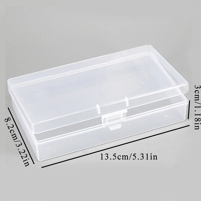 Rectangular Plastic Clear Storage Box Jewelry Container Case Photocard Holder Black/Transparent Bead Organizer Case 13.5*8.2*3cm photo card holder plastic storage box